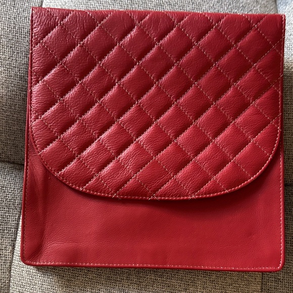 Deepa Gurnani Handbags - VINTAGE Deepa gurnani Elegant Red Quilted Clutch